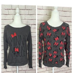Reversible Minnie Mouse Long Sleeve Lightweight Sweatshirt Size Medium